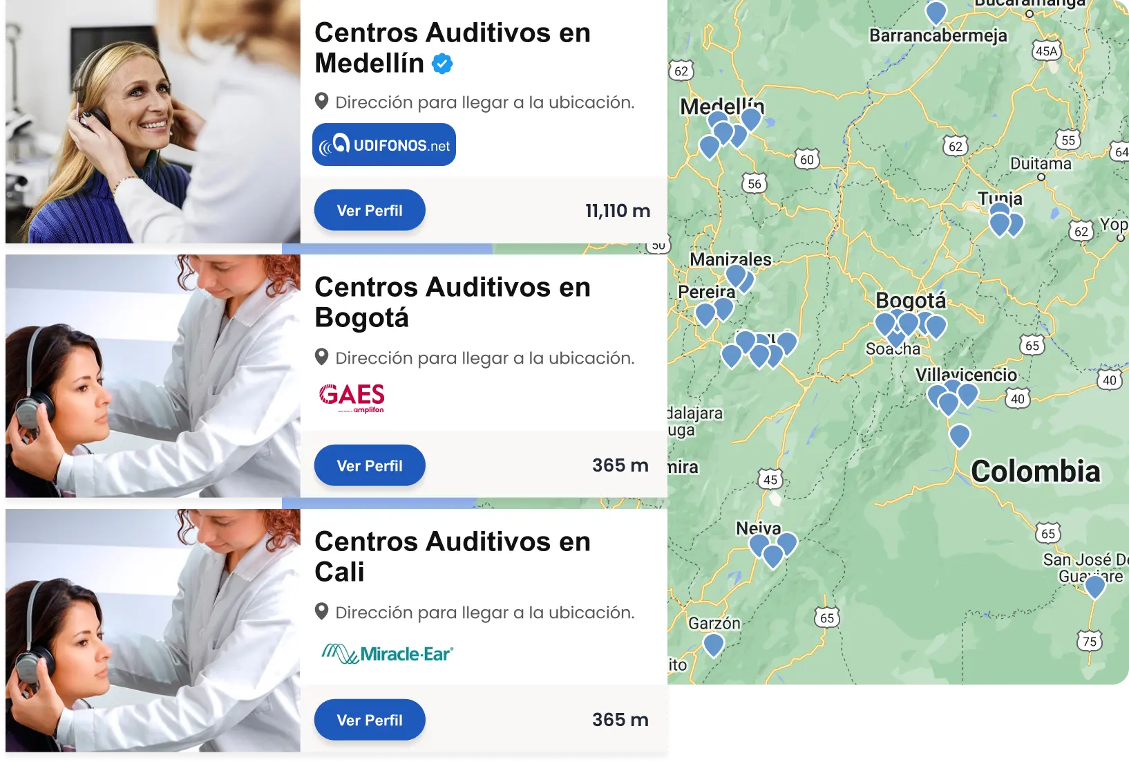 Más de 3,000 centros auditivos dispuestos a ayudarte - Colombia